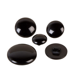 Lot de 3 boutons ronds à queue classique noir