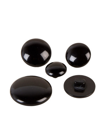 Set of 3 round buttons with classic shank black