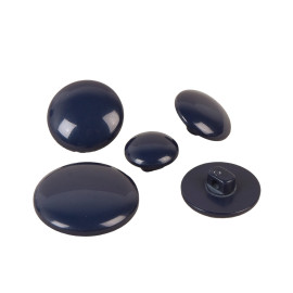 Lot de 3 boutons ronds à queue classique bleu marine
