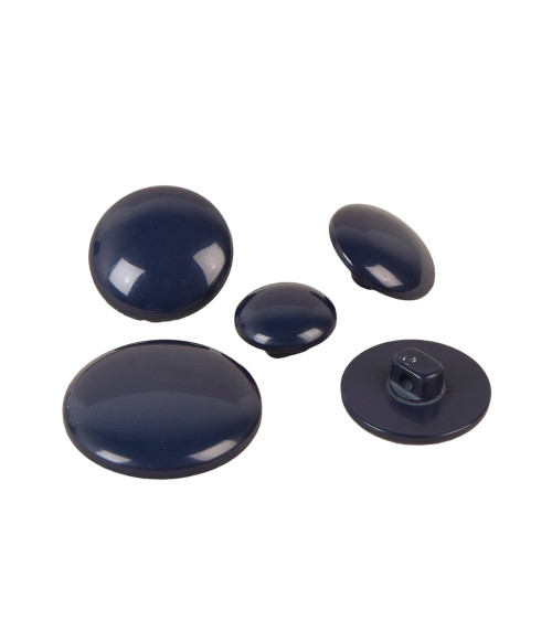 Set of 3 navy blue classic shank round buttons