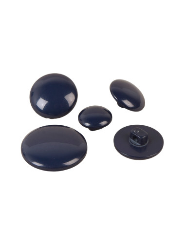 Set of 3 navy blue classic shank round buttons