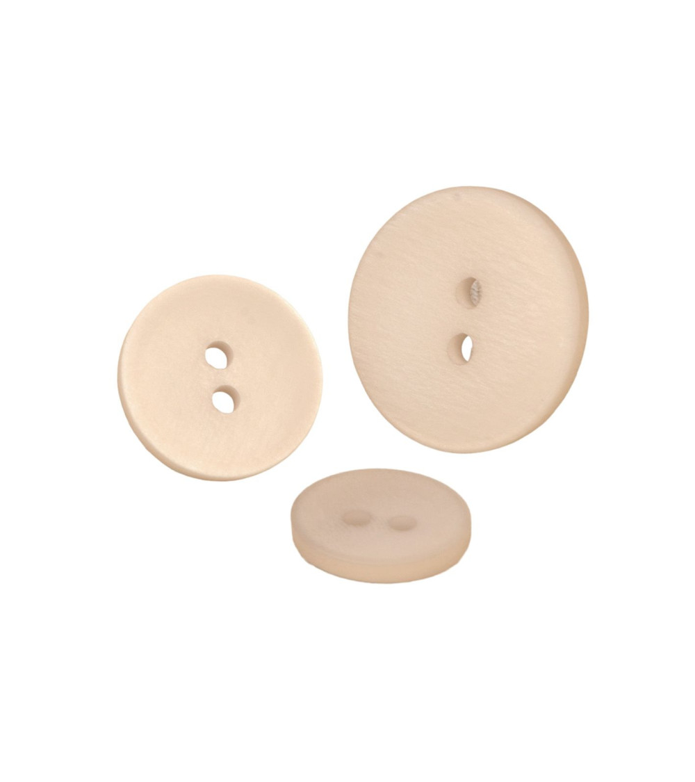 Set of 3 light gray satin 2-hole buttons