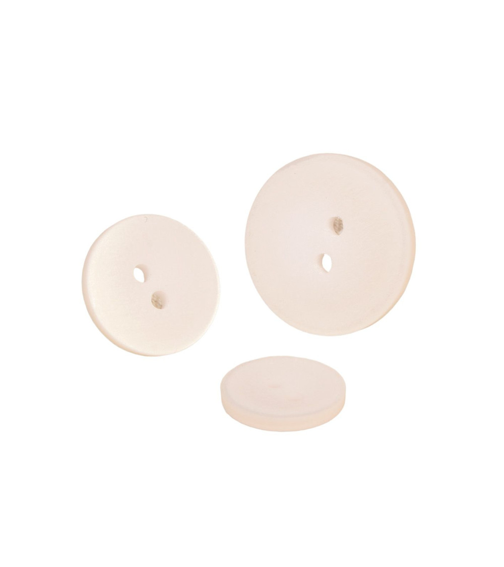 Lot de 3 boutons 2 trous satiné blanc