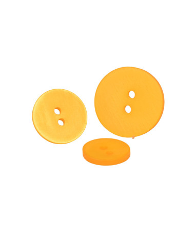 Set of 3 mustard yellow satin 2-hole buttons