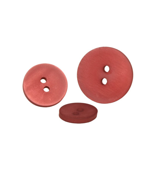 Lot de 3 boutons 2 trous satiné bordeaux