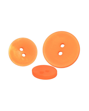 Set of 3 orange satin 2-hole buttons