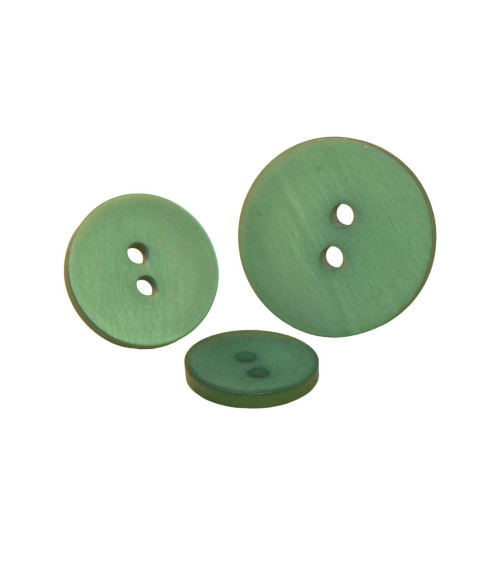 Lot de 3 boutons 2 trous satiné vert sapin