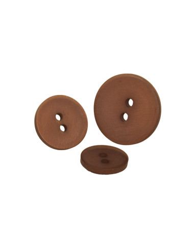 Set of 3 2-hole brown satin buttons