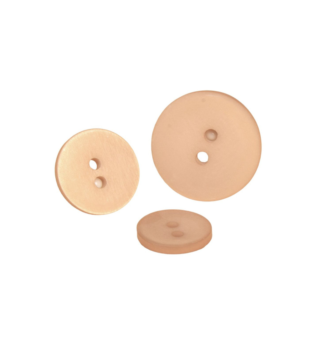 Lot de 3 boutons 2 trous satiné beige pierre