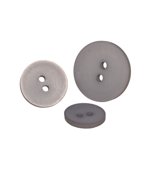 Set of 3 2-hole ash gray satin buttons