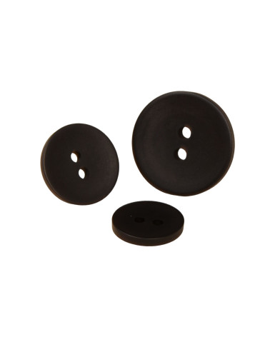 Set mit 3 schwarzen Satinknöpfen mit 2 Löchern