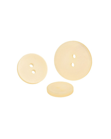 Set of 3 2-hole satin ivory buttons