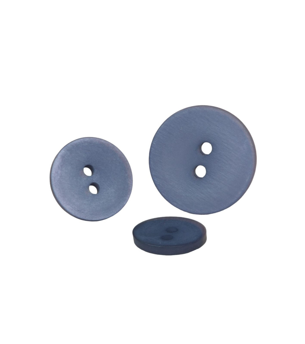 Set of 3 2-hole satin navy blue buttons