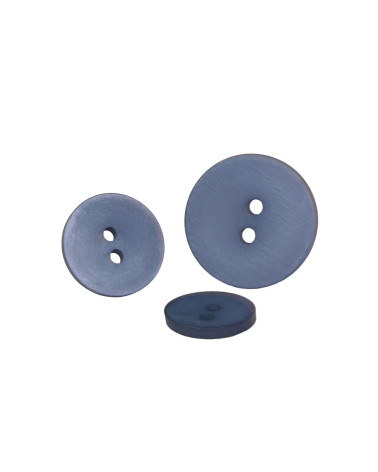 Set of 3 2-hole satin navy blue buttons