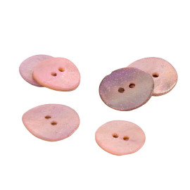 Lot de 3 boutons nacre paillettes rose layette