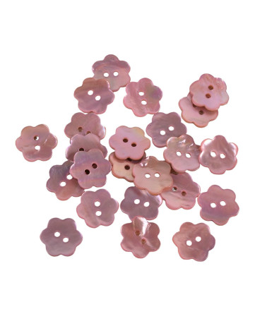 Set mit 3 Blumenknöpfen aus rosa Perlmutt