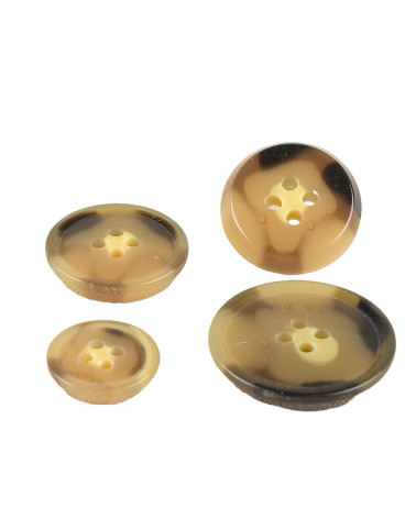 Set of 3 4-hole buttons imitation horn Beige Antelope