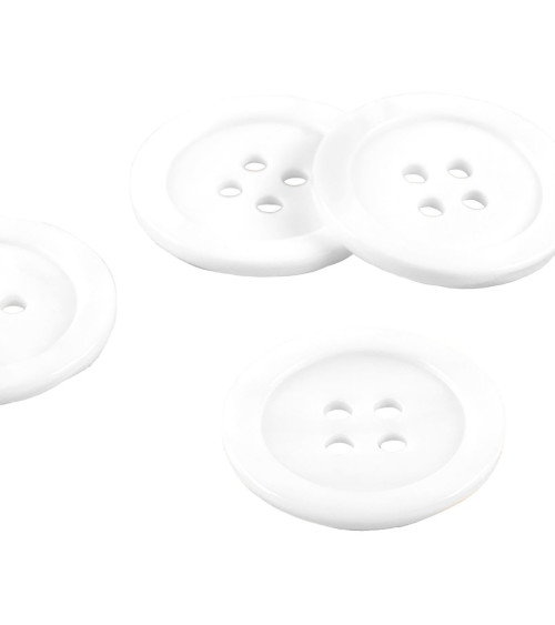 Lot de 3 boutons 100% nacre ronds blanc