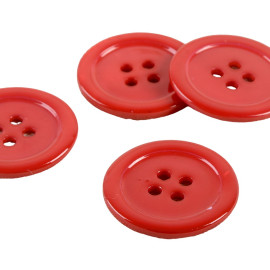 Lot de 3 boutons 100% nacre ronds rouge
