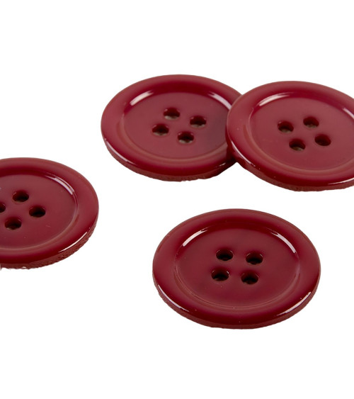 Set of 3 100% round burgundy mother-of-pearl buttons