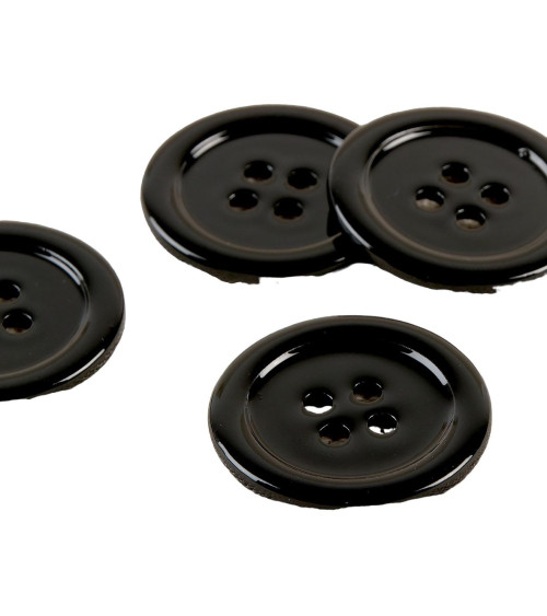 Lot de 3 boutons 100% nacre ronds noir