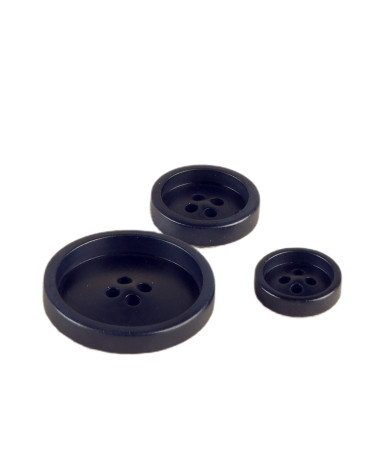Set of 3 4-hole corozo buttons Navy Blue