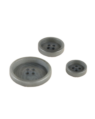 Lot de 3 boutons corozo 4 trous Gris Anthracite