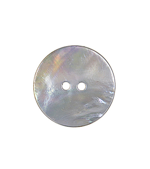 Set of 3 light gray round mother-of-pearl buttons