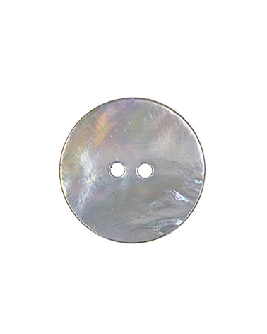 Set of 3 round light grey mother-of-pearl buttons