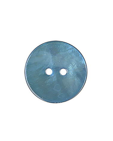 Set of 3 round petrol blue mother-of-pearl buttons