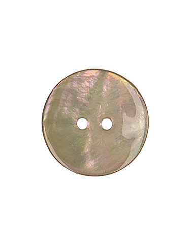 Set of 3 round beige linen mother-of-pearl buttons
