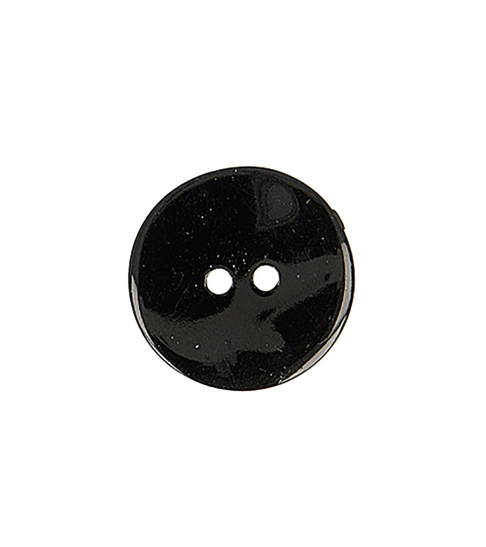Set of 3 round black mother-of-pearl buttons