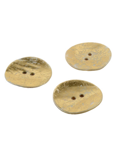 Set of 3 100% gold mother-of-pearl buttons
