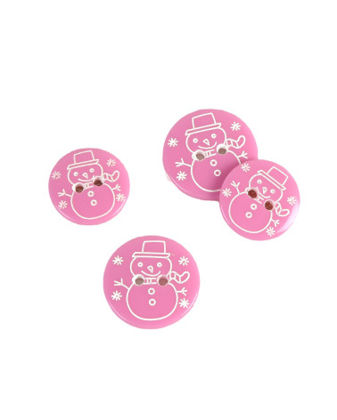 Set mit 3 rosa Herrenknöpfen mit 2 Löchern