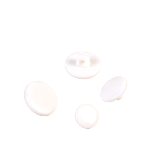 Lot de 3 boutons à queue nylon recylé blanc