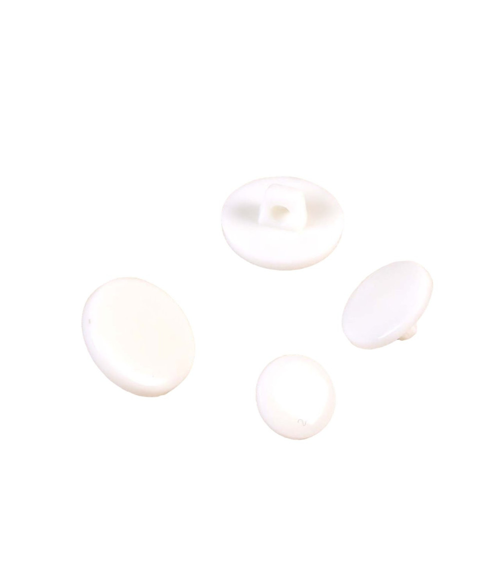Set of 3 white recycled nylon shank buttons