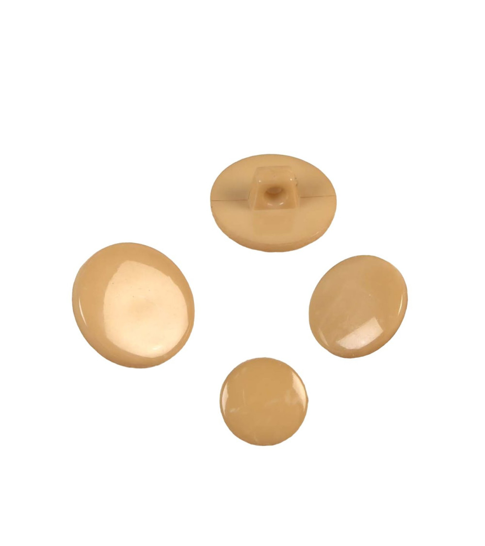 Set of 3 antelope beige recycled nylon shank buttons
