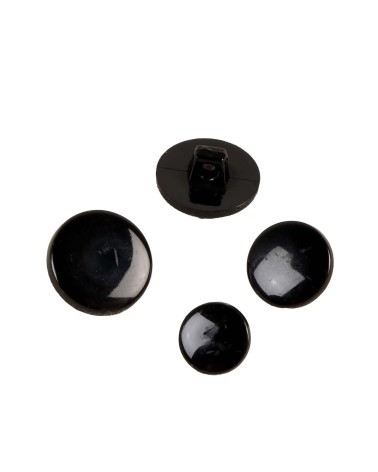 Set of 3 black recycled nylon shank buttons