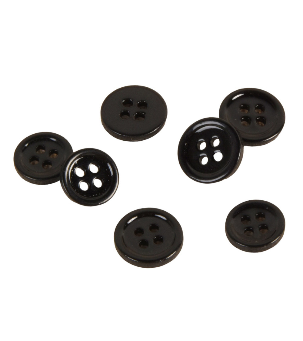 Lot de 3 boutons en nacre 4 trous noir