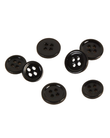Set of 3 black 4-hole mother-of-pearl buttons