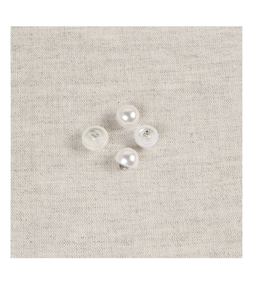 Set di 3 bottoni mezza perla bianchi