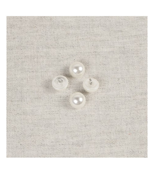 Set di 3 bottoni mezza perla bianchi