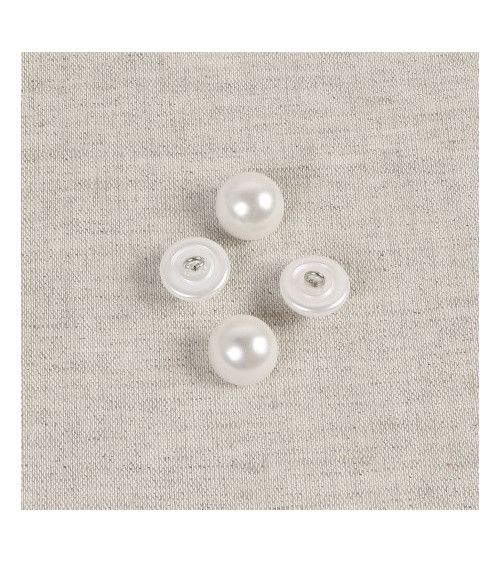 Set di 3 bottoni mezza perla bianchi