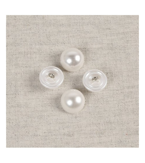 Set di 3 bottoni mezza perla bianchi