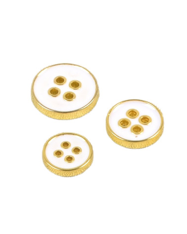 Set mit 3 weiß lackierten Knöpfen