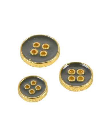 Set di 3 bottoni laccati grigi