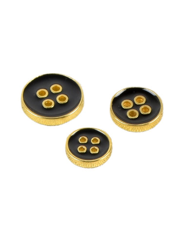 Set mit 3 schwarz lackierten Knöpfen