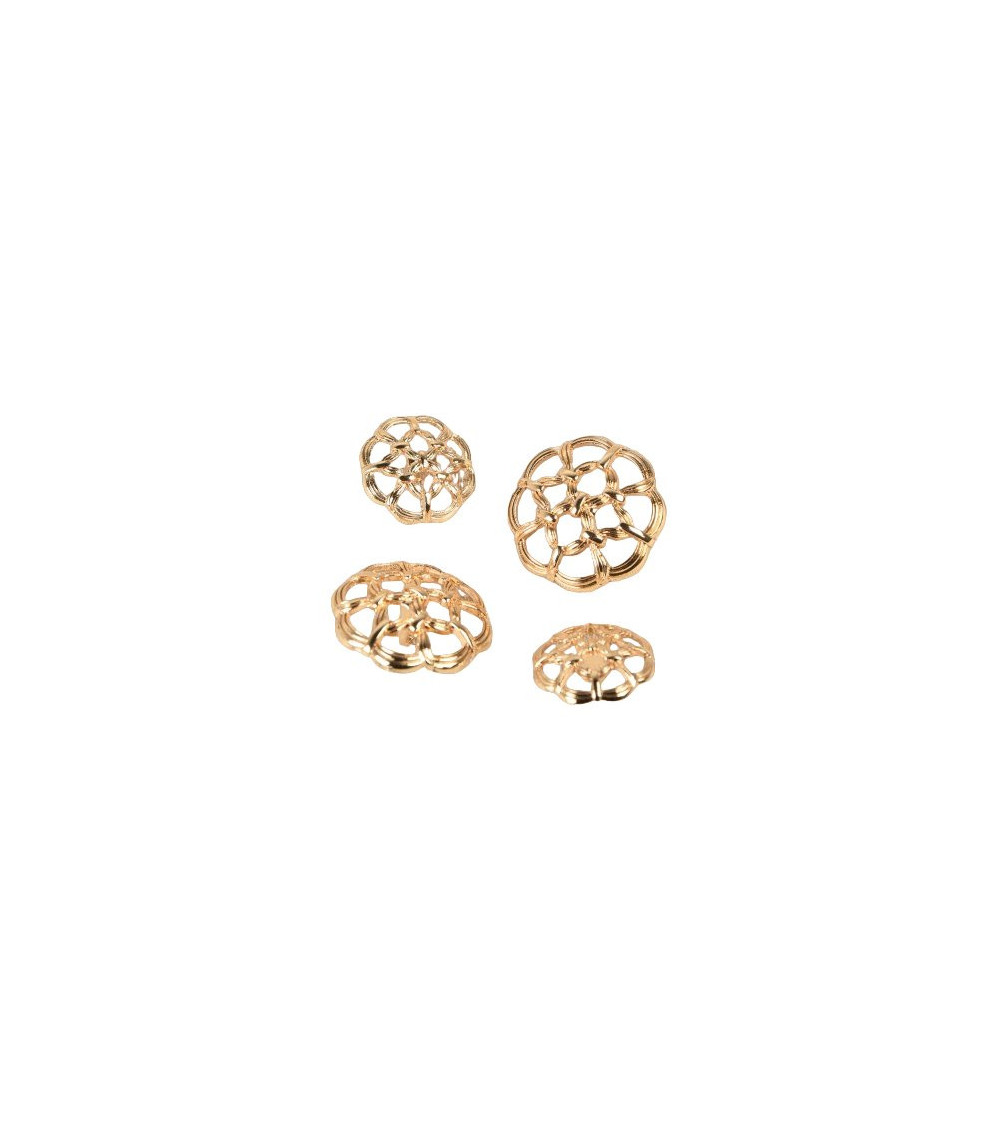 Set of 3 gold openwork buttons