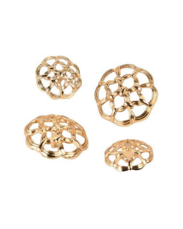 Set de 3 botones calados dorados