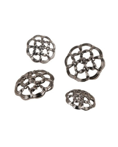 Lot de 3 boutons boutons ajourés gris